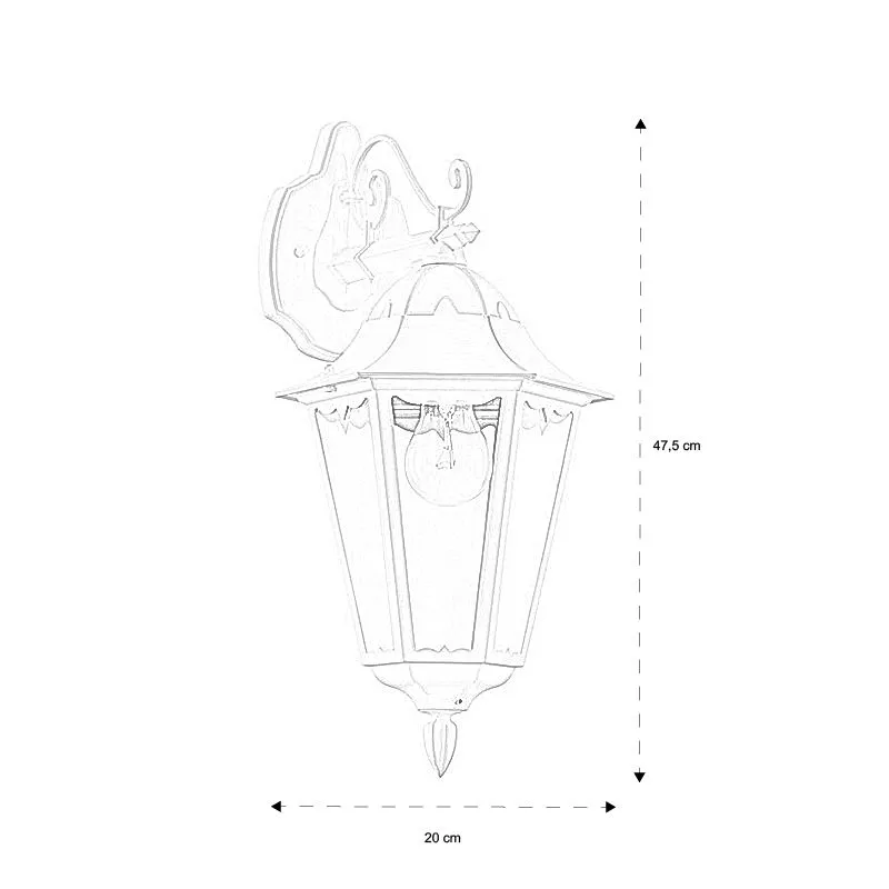 Witte klassieke buitenlamp aluminium, Leanna, IP44